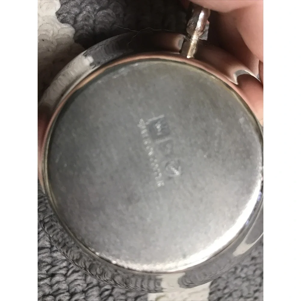 Vintage Silver on Copper Creamer and Lidded Sugar, With Silver Keeper Bags